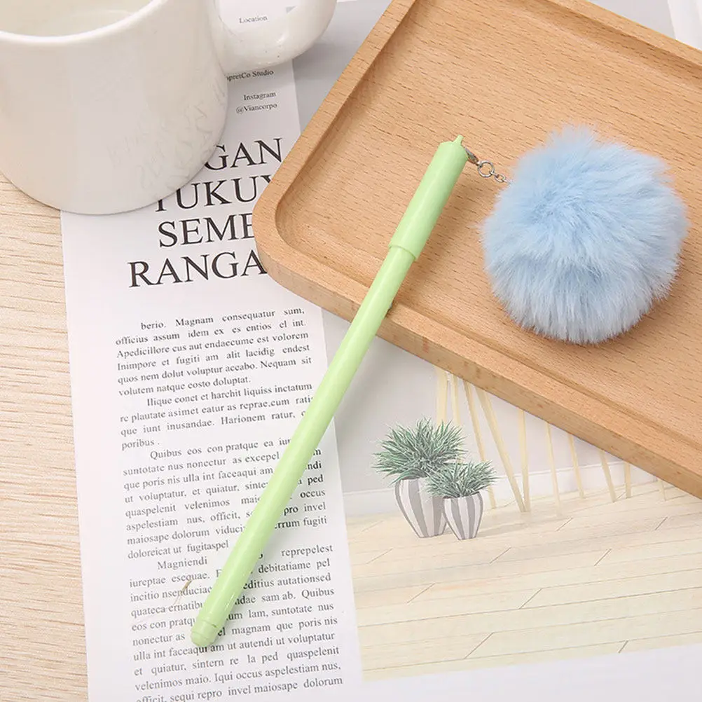 

8Pcs Creative Pompom Pen Smooth Line Writing Pen Portable for Crafting Scrapbooking Pens Pens for