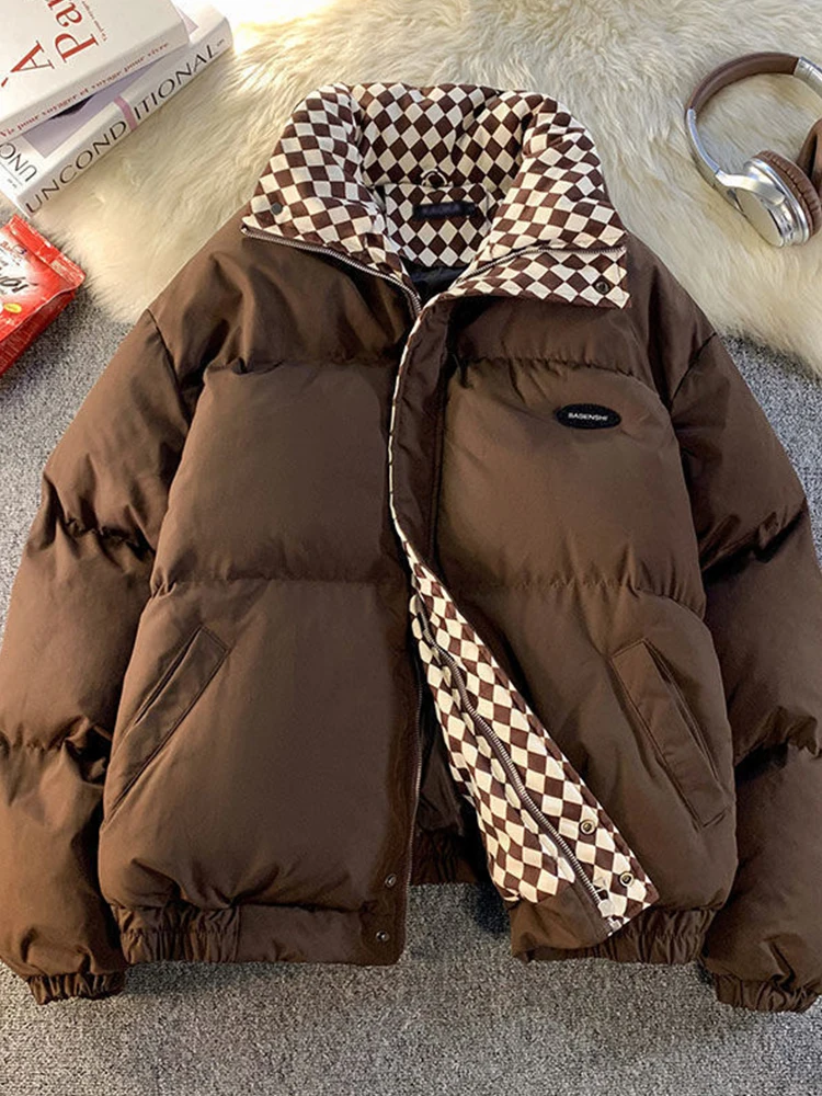 

Puffer Parkas Womens Sheepskin Coat For Women Contrast Sleek Dual Japanese Plush Sherpa Zipped Youth Regular Fleece Puffy Ladies