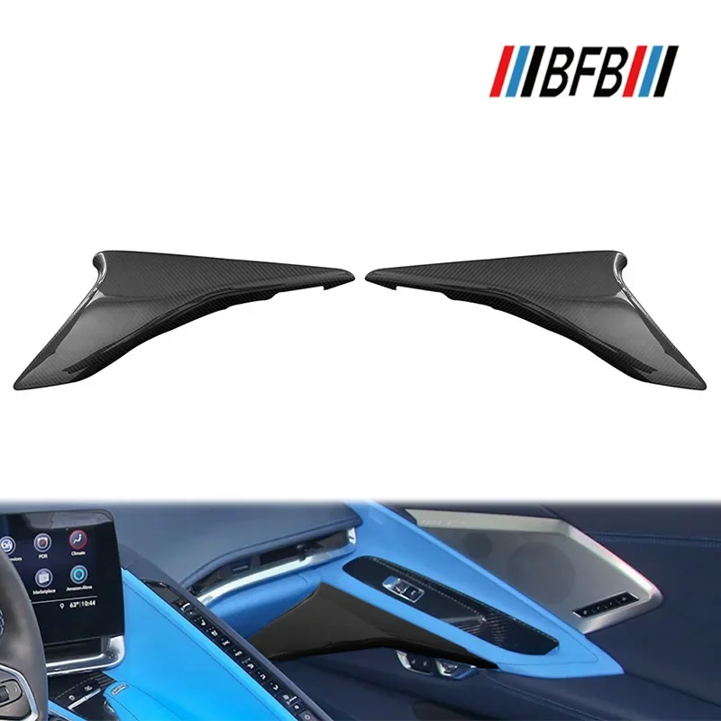 

For Corvette C8 Real Carbon Fiber 2020-2025 Interior Door Panel Decor Cover Trim Decoration Modification Accessories Body Kit