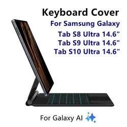 Magic Keyboard For Samsung Galaxy Tab S8 Ultra S10 S9 14.6 Inch S8U Tablet Magnetic Book Cover Case X900 X906 Backlight Touchpad