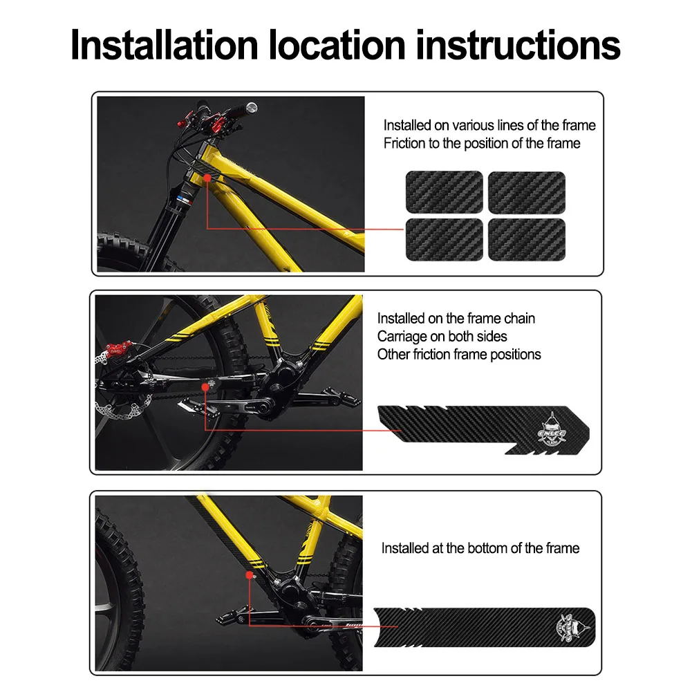 High Quality Carbon Fiber Bike Frame Stickers Offers Superior Protection to Your Bike Frame Easy to Install & Clean