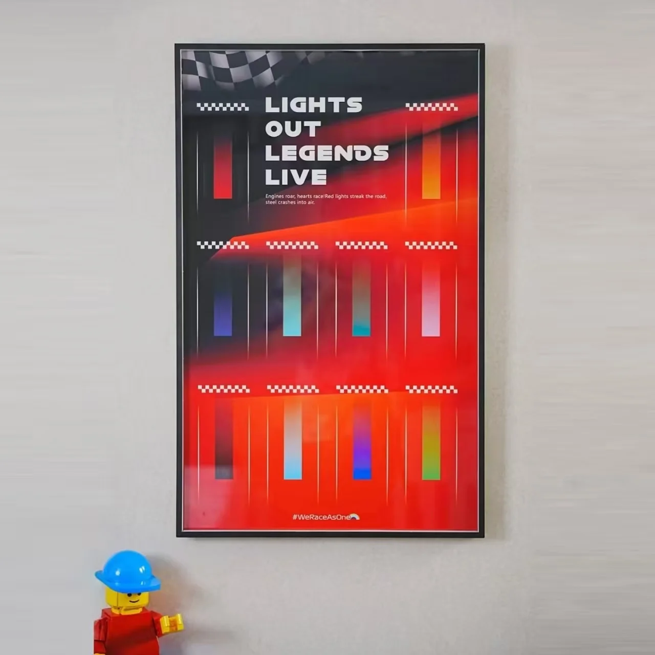 

Display Wallboard Compatible with LEGO Speed Racing Series F1 ten building block cars model Wall Mount Display box Photo Frame