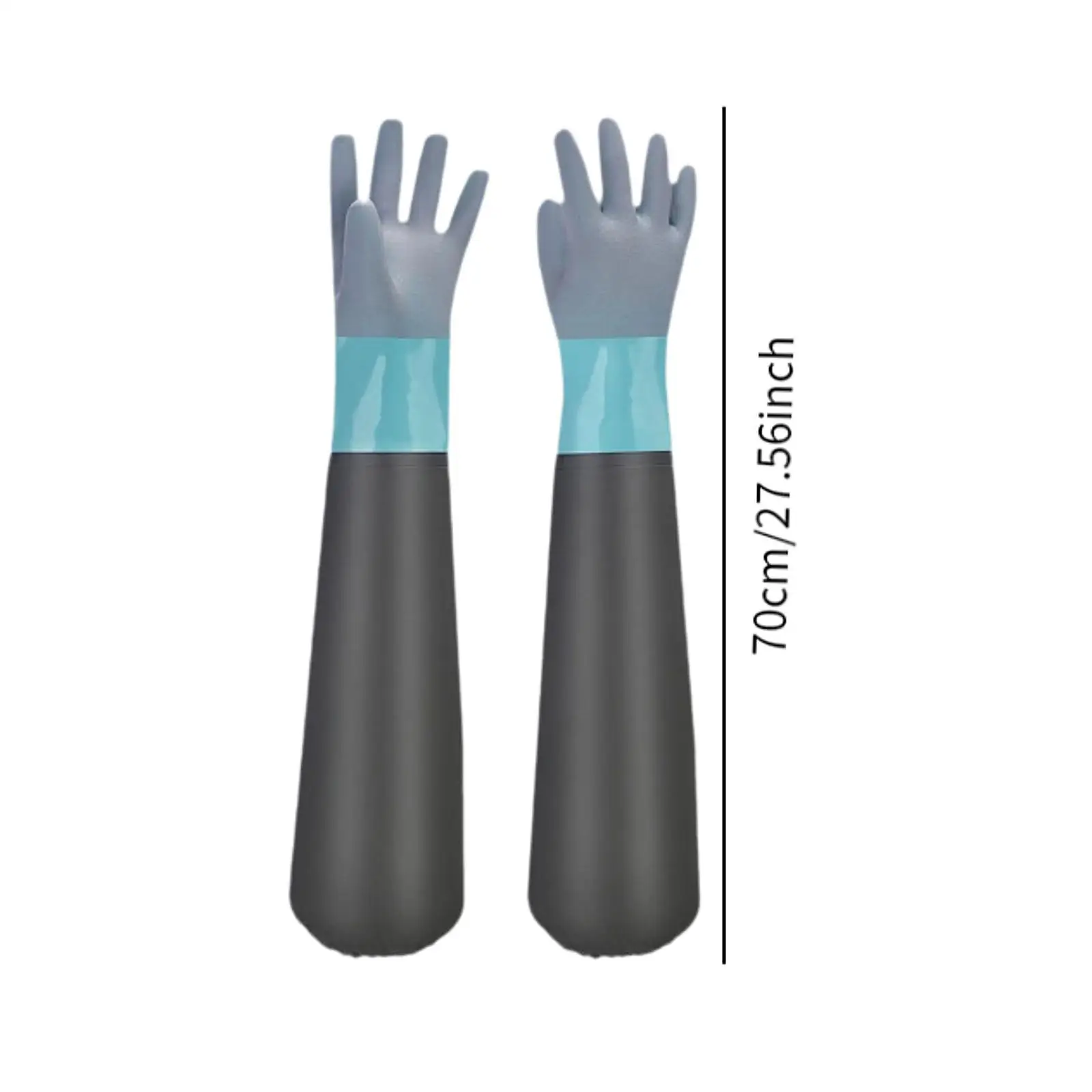 Pond Gloves Nonslip Elbow Length Long Sleeve Gloves Waterproof Long Rubber Gloves for Machinery Cleaning Farm Worker Women Men