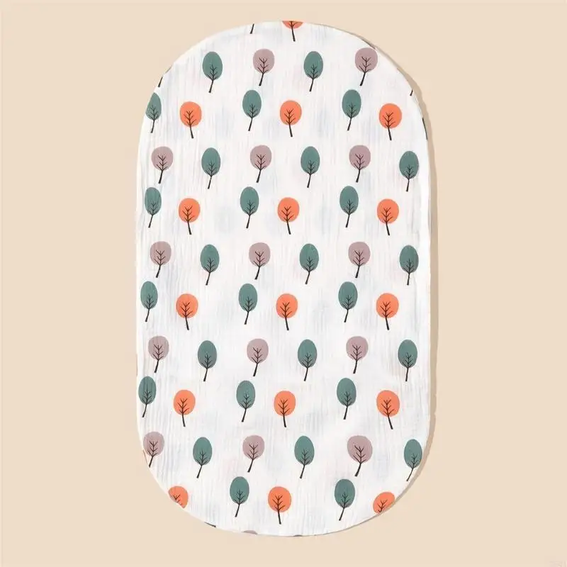 D5QA سلة تغيير الطفل ورقة لينة البيضاوي غطاء مرتبة السرير لسلة سرير الطفل قابل للغسل القطن تغيير الغطاء #3