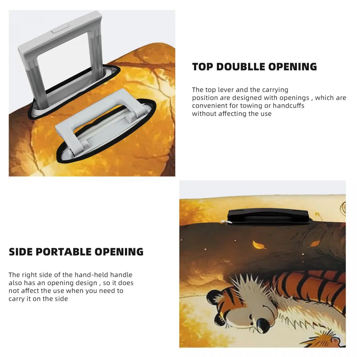 Calvin Hobbes Klassische Kofferabdeckung, Schutz, elastische Reise-Gepäckschutzabdeckungen für 18–32 Zoll