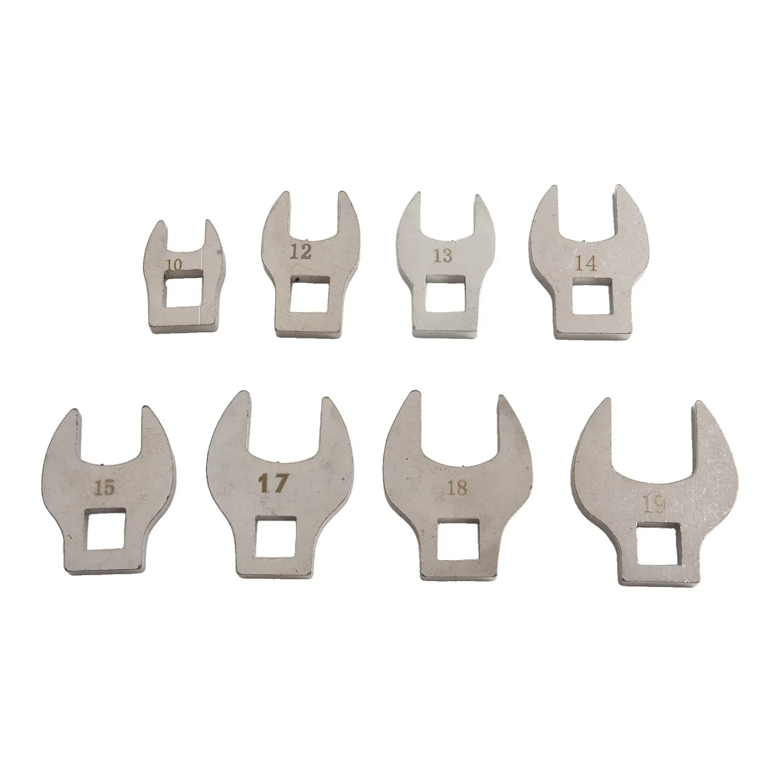 8pcs 3/8Inch Drive Crowfoot Wrench 10/12/13/14/15/17/18/19mm Metric Foot End Open Spanner for Torque Wrench Keys Set