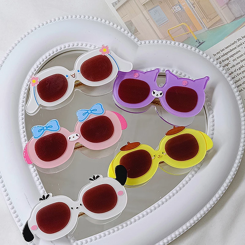 Sanrio Pochacco Kuromi Hellokitty Mymelody Purin Dog Cartoon Glasses Bangs Spinki do włosów Duckbill Clips Side Clips For Girls Nakrycia głowy