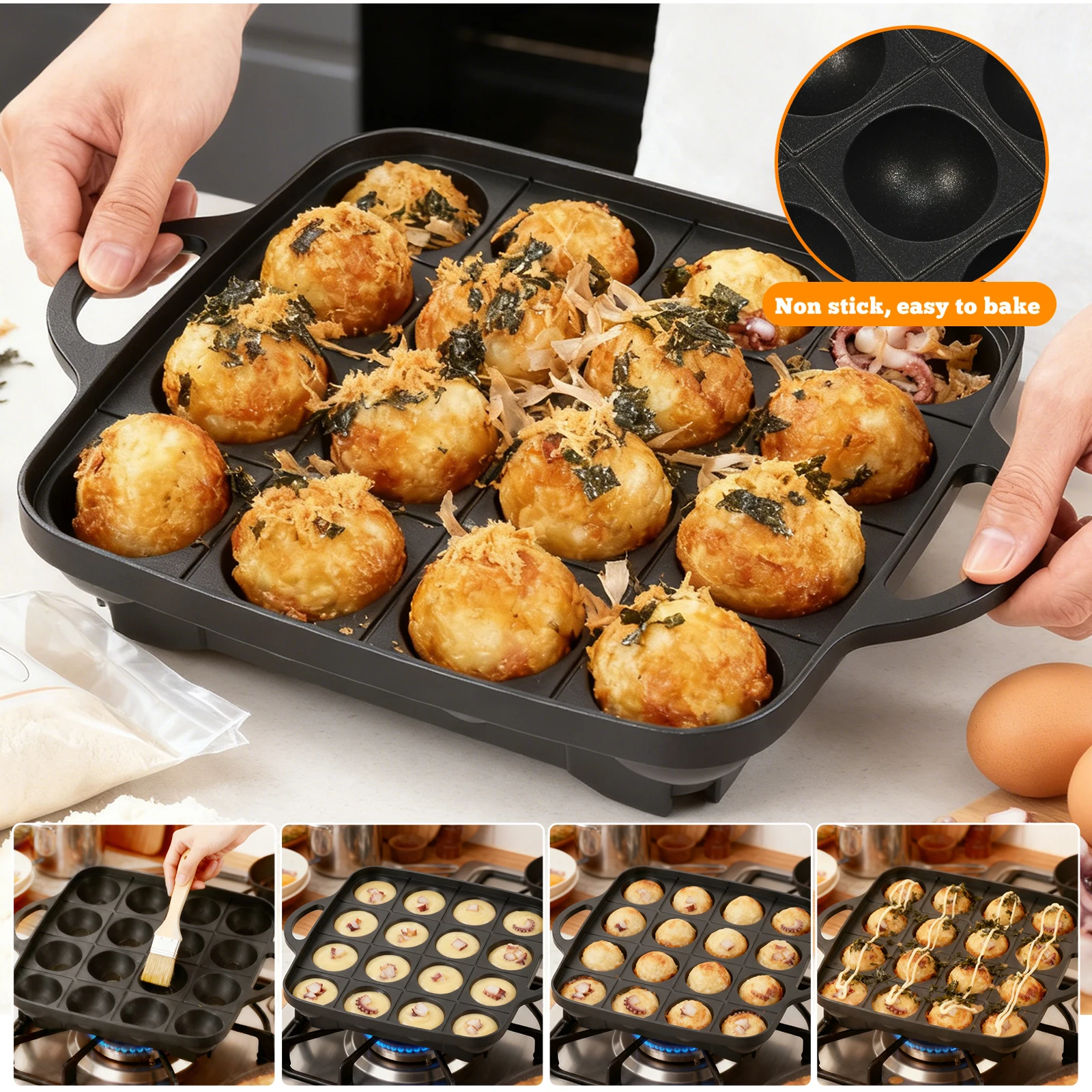 Teglia Takoyaki a 16 fori Tegl - Takoyaki Pan Cast recensione e prezzo