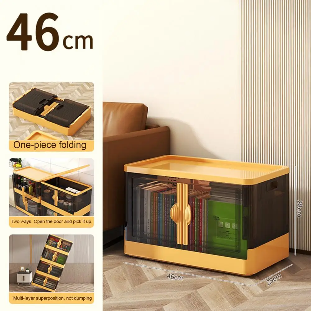 

Sealed Lid Storage Container Collapsible Storage Box with Wheels Lid Transparent Stackable Capacity for Home Office Dorm