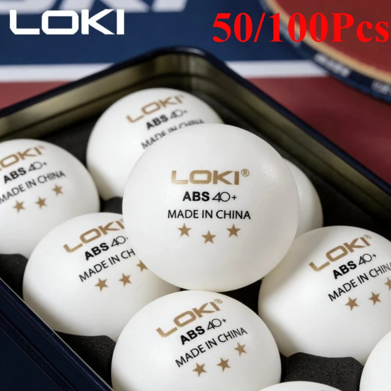 

3 Stars LOKI Table Tennis Balls 50/100PCS 40+ ABS Seamed Ping Pong Balls For Training & Competition Balls Bubble Column Packing