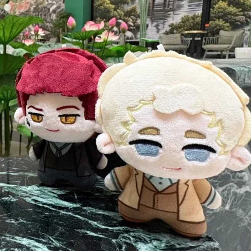 Good Omens TV Drama Fan Merch 10cm Cotton Doll Keychain Aziraphale Crowley Attribute Plush Figure Birthday Holiday Gift for Fans