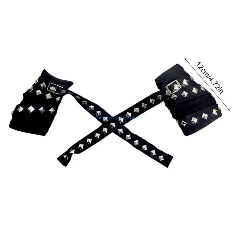 652B 1 زوج مريح نصف اصبع قفازات الشرير المألوف فاسق دراجة نارية قفازات لركوب الدراجة ورواد الحفل #6