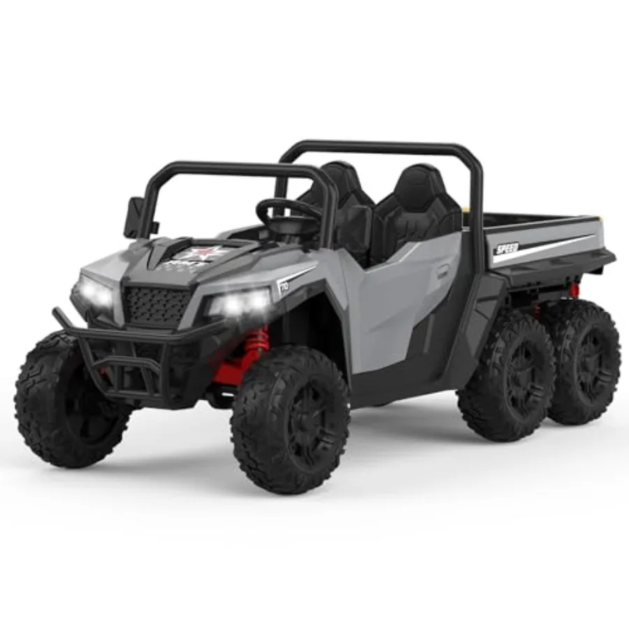

24V 4WD Electric Ride-On Dump Truck for Outdoor Play Steel Frame Plastic Body Red Remote Control Key Start Safety LED Lights Mu