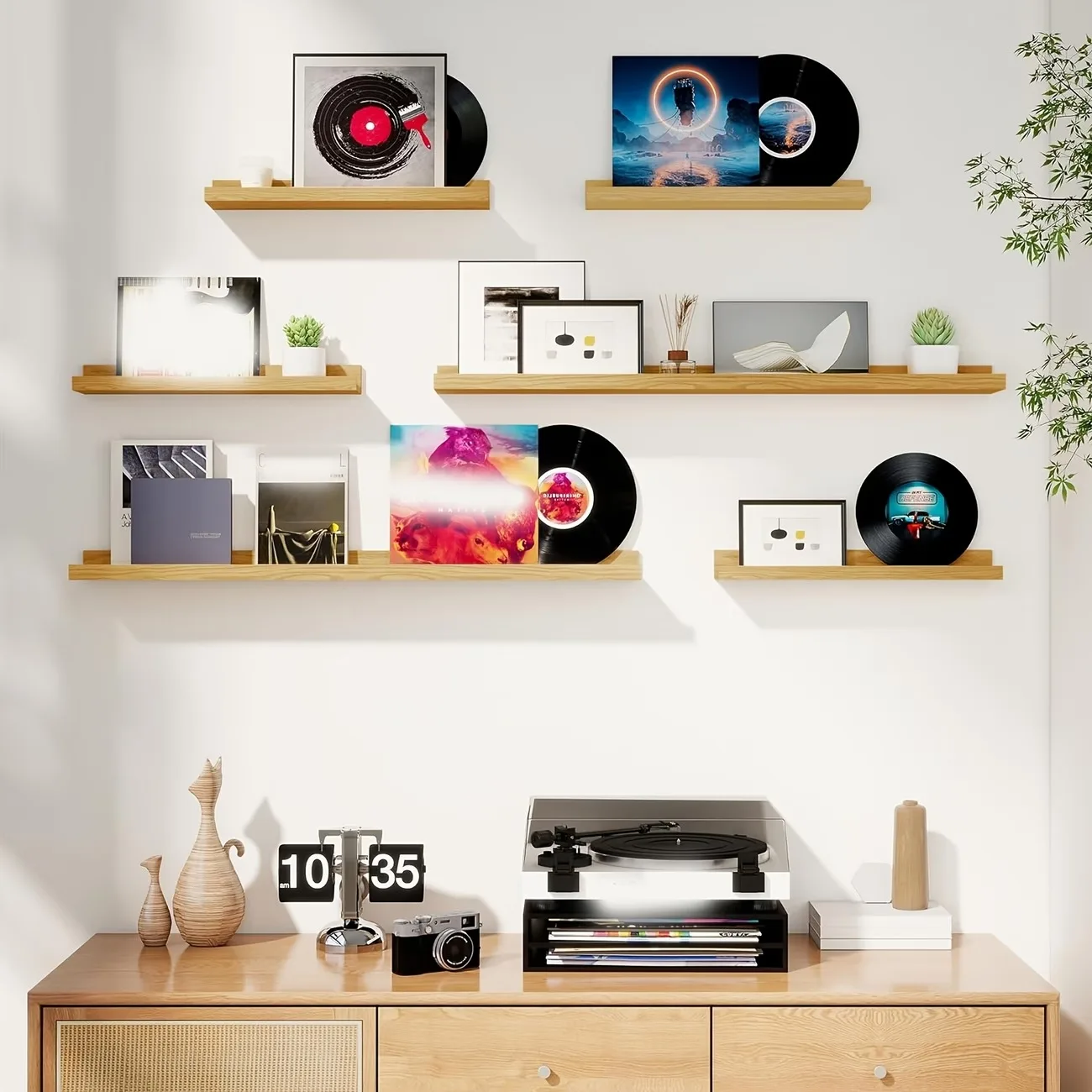 30/60cm Solid Wood Floating Wall Shelves for LivingRoom Bedroom Kitchen U-Shaped Wall Mounted Shelf Home Decor Storage Organizer