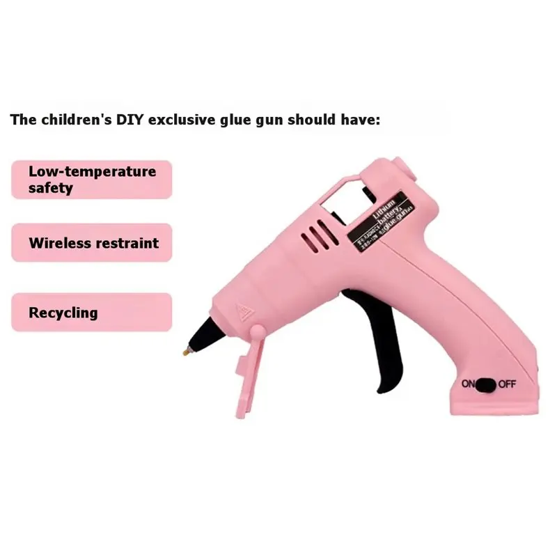 [NEWA76K!】 Small Hot Melt Glue Gun Mini Wireless Lithium Battery Rechargeable Long-Lasting Children' S Model