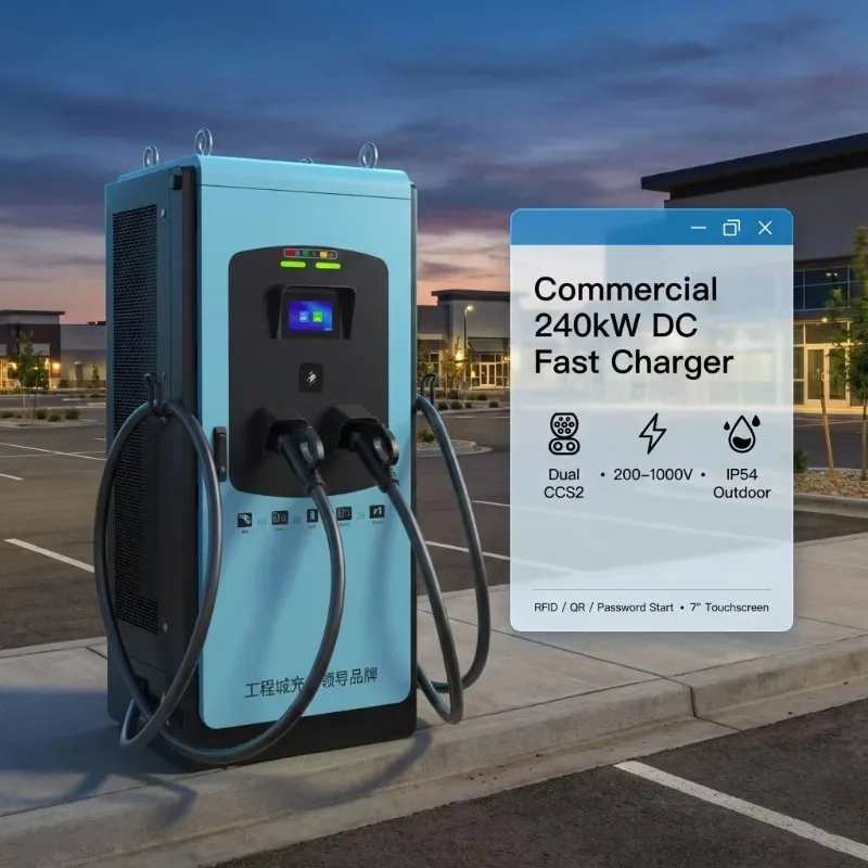 customized 240kW High Power DC Fast Charger For EV Charging Stations RFID/QR Start IP54 (CCS2) Floor-mounted Charging Stations