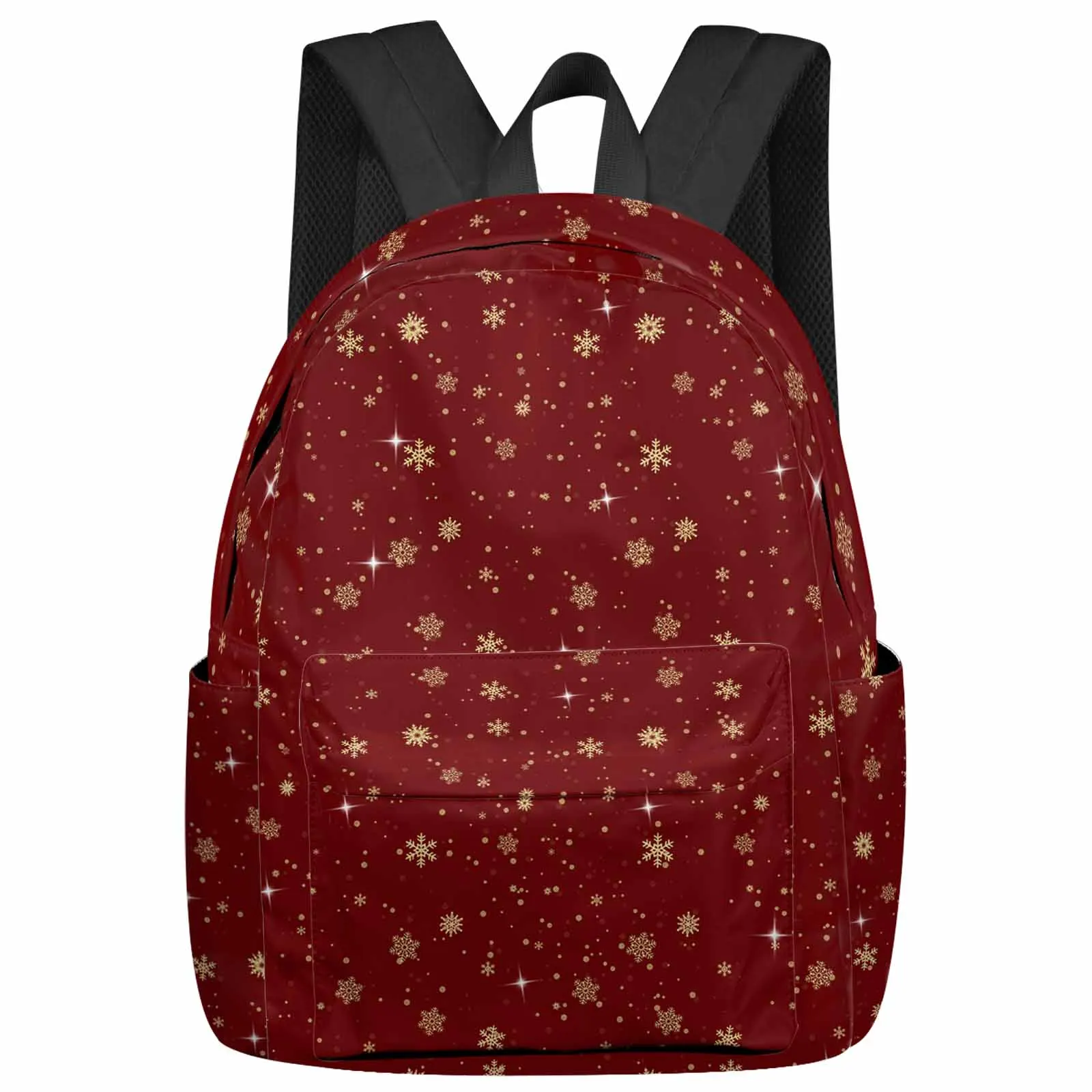 

Snowflake Polka Dot Gold Large Capacity Backpack Men Laptop Bags High School Teen College Girl Student Mochila