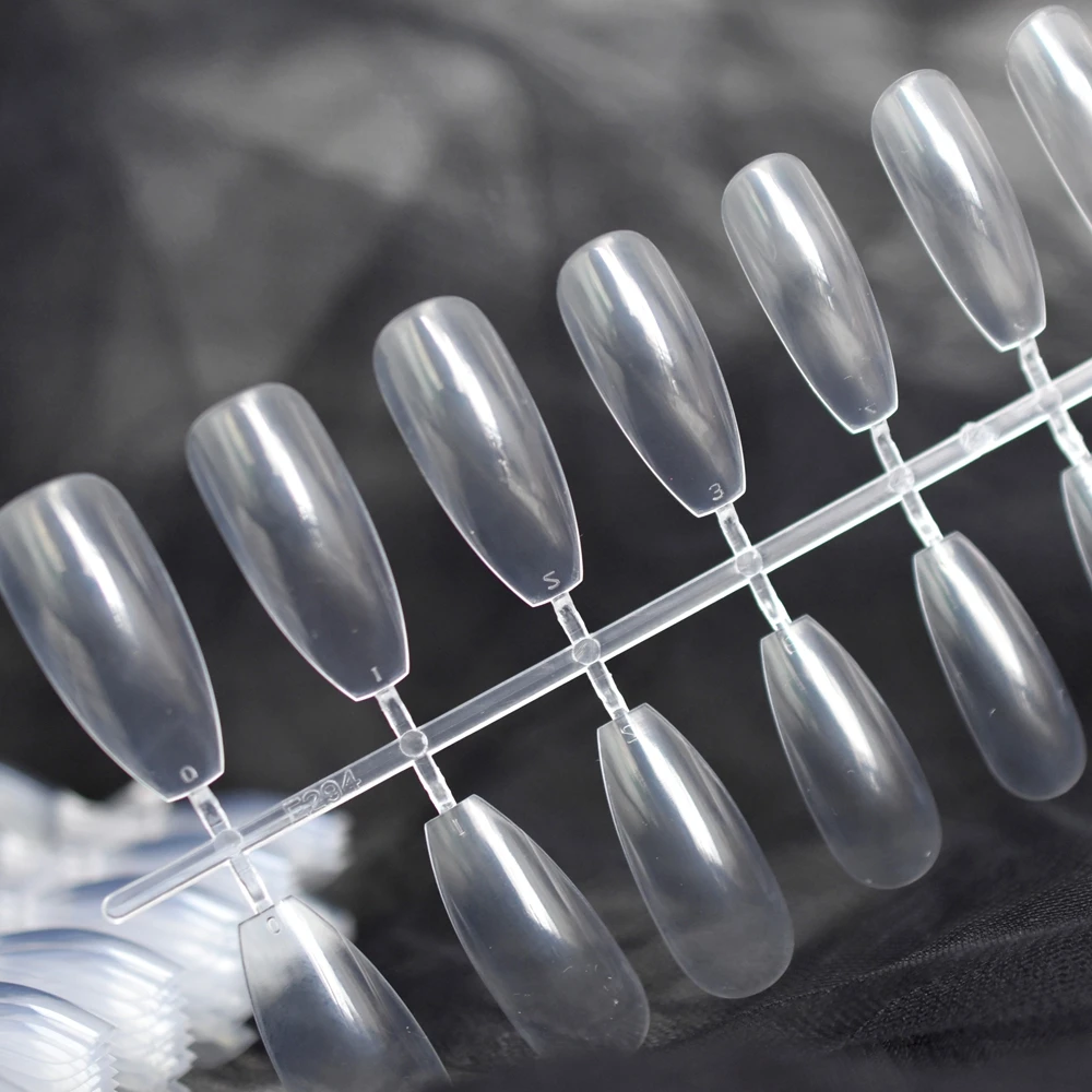 10 مجموعات طويلة واضحة صالون الأظافر وهمية شكل نعش DIY بها بنفسك شفافة المتطرفة راقصة الباليه الأظافر كاذبة مانيكير نصائح 240 قطعة