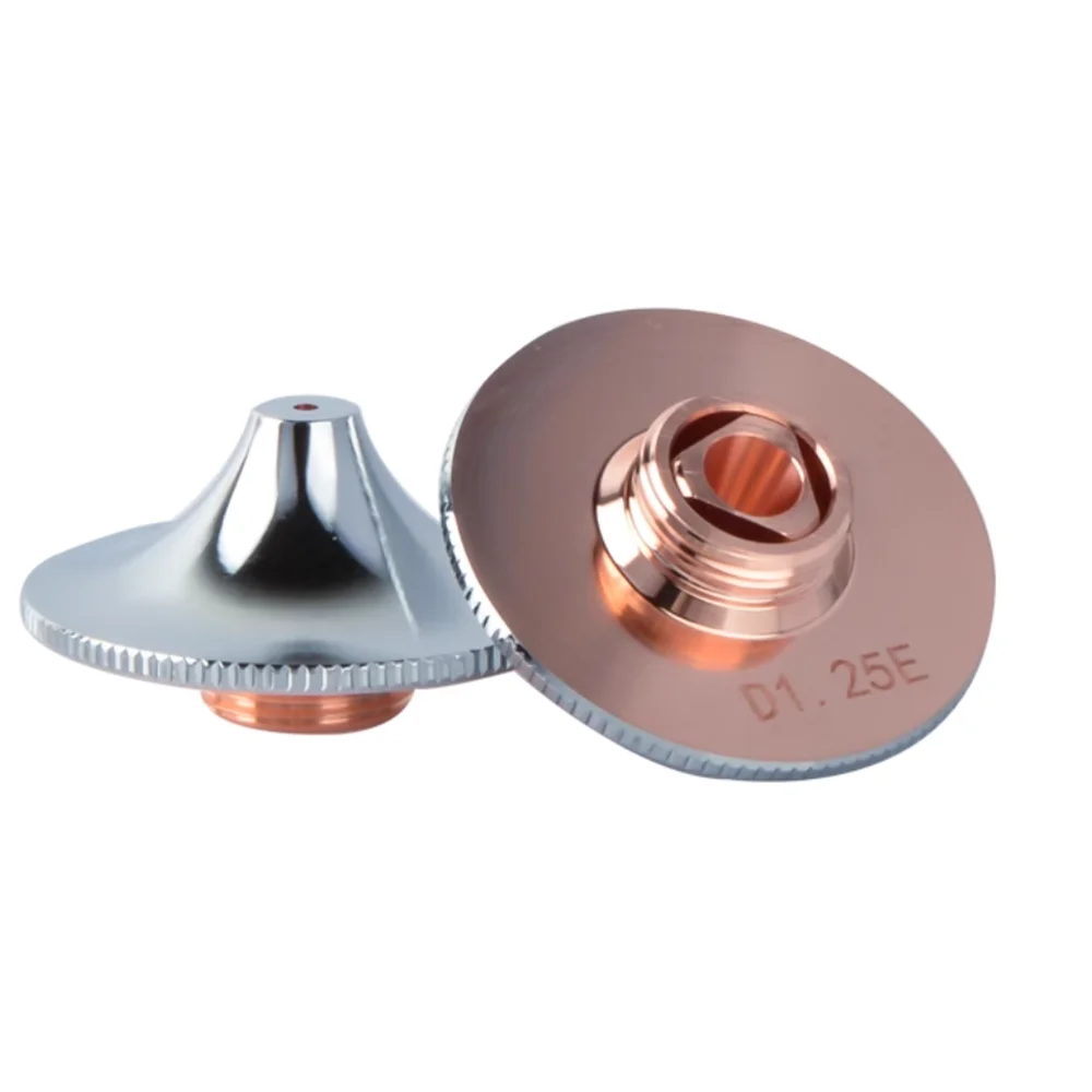 10Pcs High Speed Laser Cutting Nozzle D1.4E Double Layer Copper Nozzle High Power Anti-Collision Arc Nozzle Head