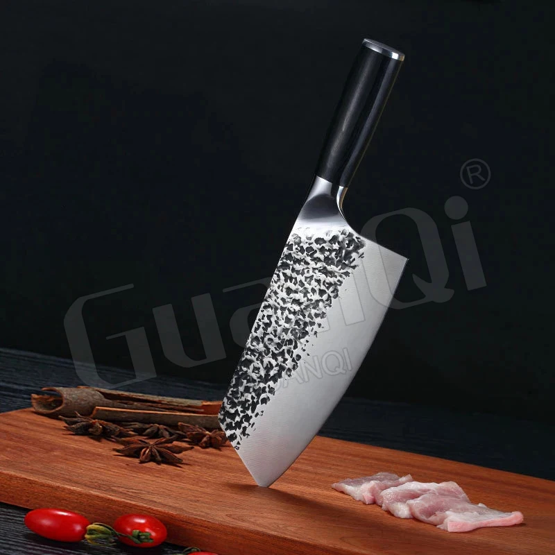 

Wood Handle Forged Cleaver knife Kitchen Chef Knife Stainless Steel Razor Sharp Slicing Knife Meat Chopping Knife Cooking Tools