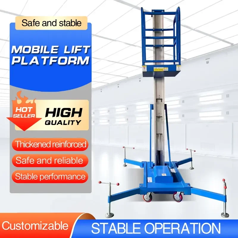 Hydraulic Electric Ladder Lift People Lift Aluminum Alloy Cable Sling New Building Material Shops Lift