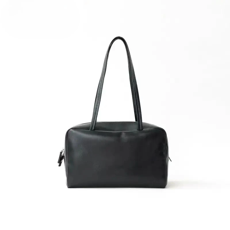 

2026 Winter Autumn Urban Simplicity Outfit of The Day Women Handbag Glossy Cowhide / Suede Leather Female Armpit Shoulder Bag