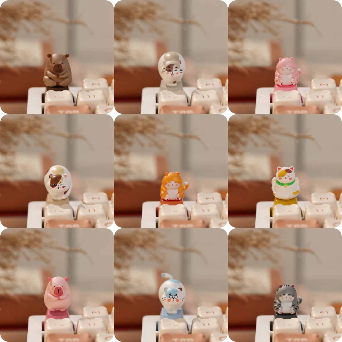 Akko Keycap Switch Tester Set for Cherry MX Mechanical Keyboard Decorative Personality Three-dimensional Keycap Kawaii Gift 9pcs