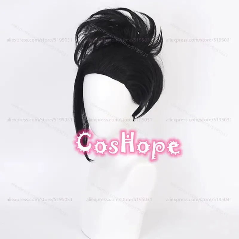 كاندي 2025MHA YAOYOROZU مومو قصيرة رقيق شعر مستعار أسود أنيمي تأثيري مقاومة للحرارة بيروكات صناعية