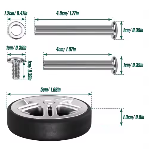 8Pcs Silver Luggage Wheel Replacement with Screw Travel Luggage Wheels Replacement Suitcase Parts 50mm Axles Caster Wheel Repair - Image 2