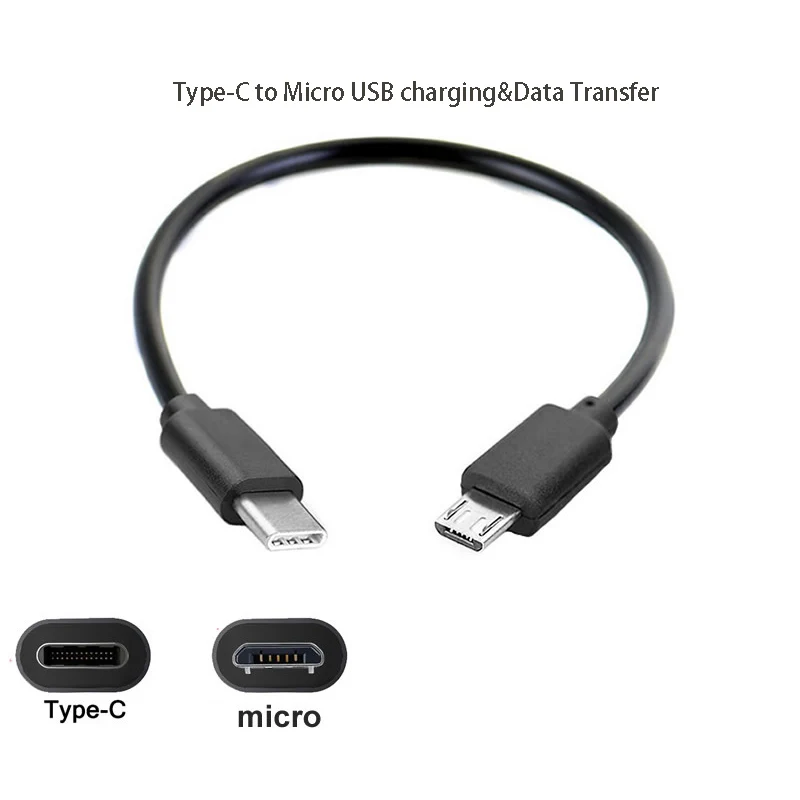 Тип C к Micro USB Кабель для зарядного устройства для передачи данных Телефон Android Планшет с Bluetooth-наушниками OTG Зарядный провод Адаптер Шнур питания