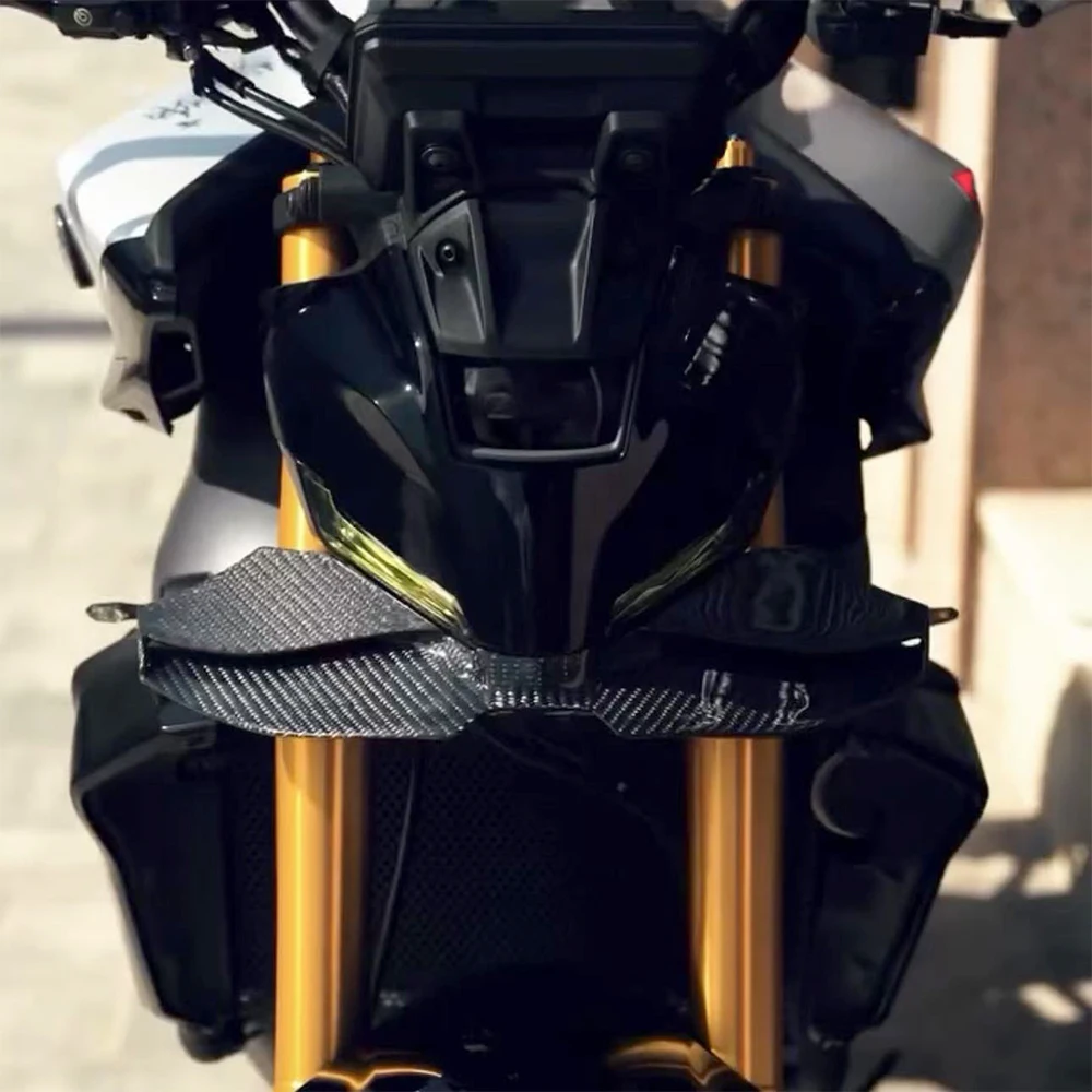 for Yamaha MT-09 MT09 SP 2024 2025 %100 carbon fiber lower thrust exposed front spoiler wing aerodynamic wing front spoiler kit view 6