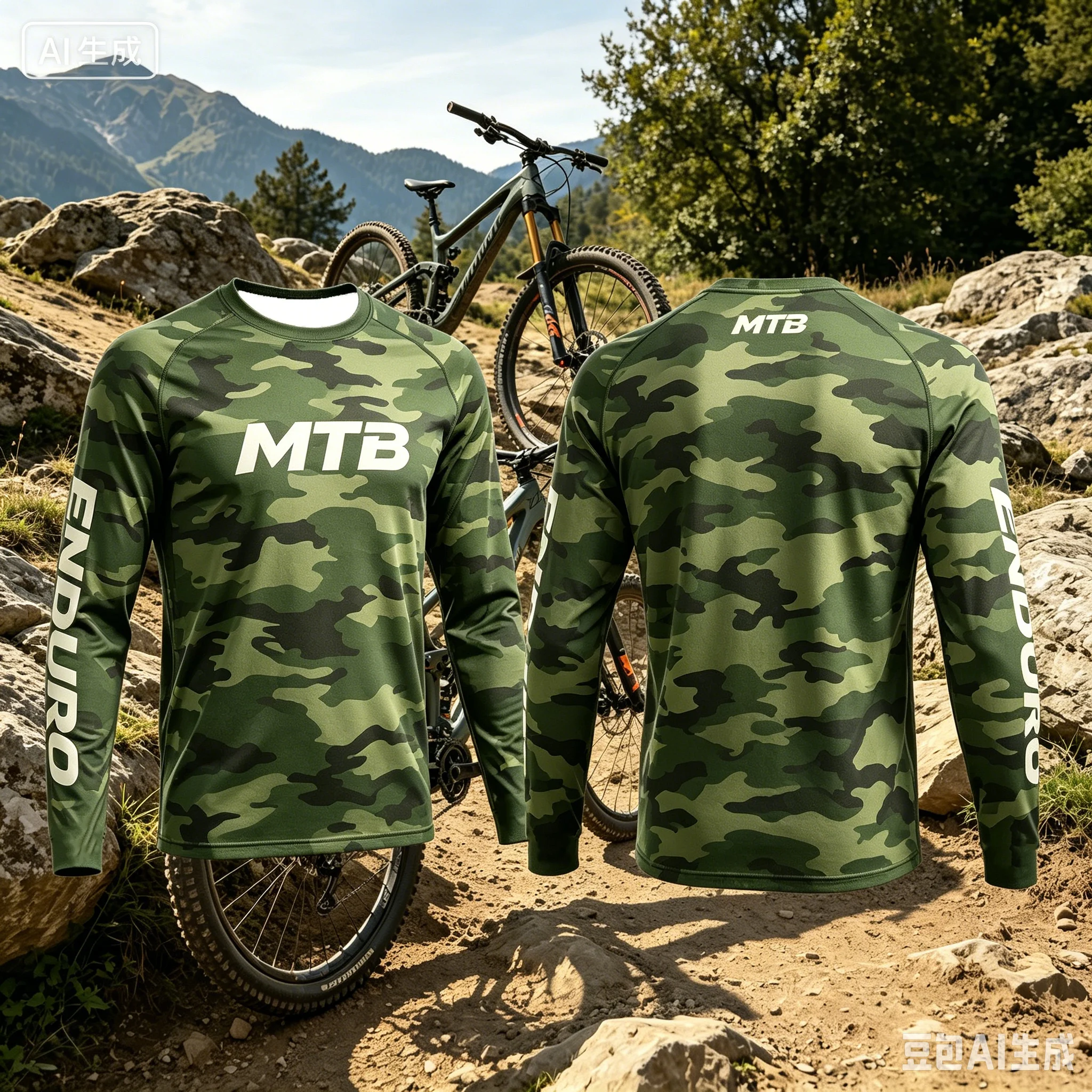 Men Quick Dry MTB Enduro Long Sleeve Jersey Letter Graphic Breathable Off Road Mountain Bike Shirts Family Matching Outfits