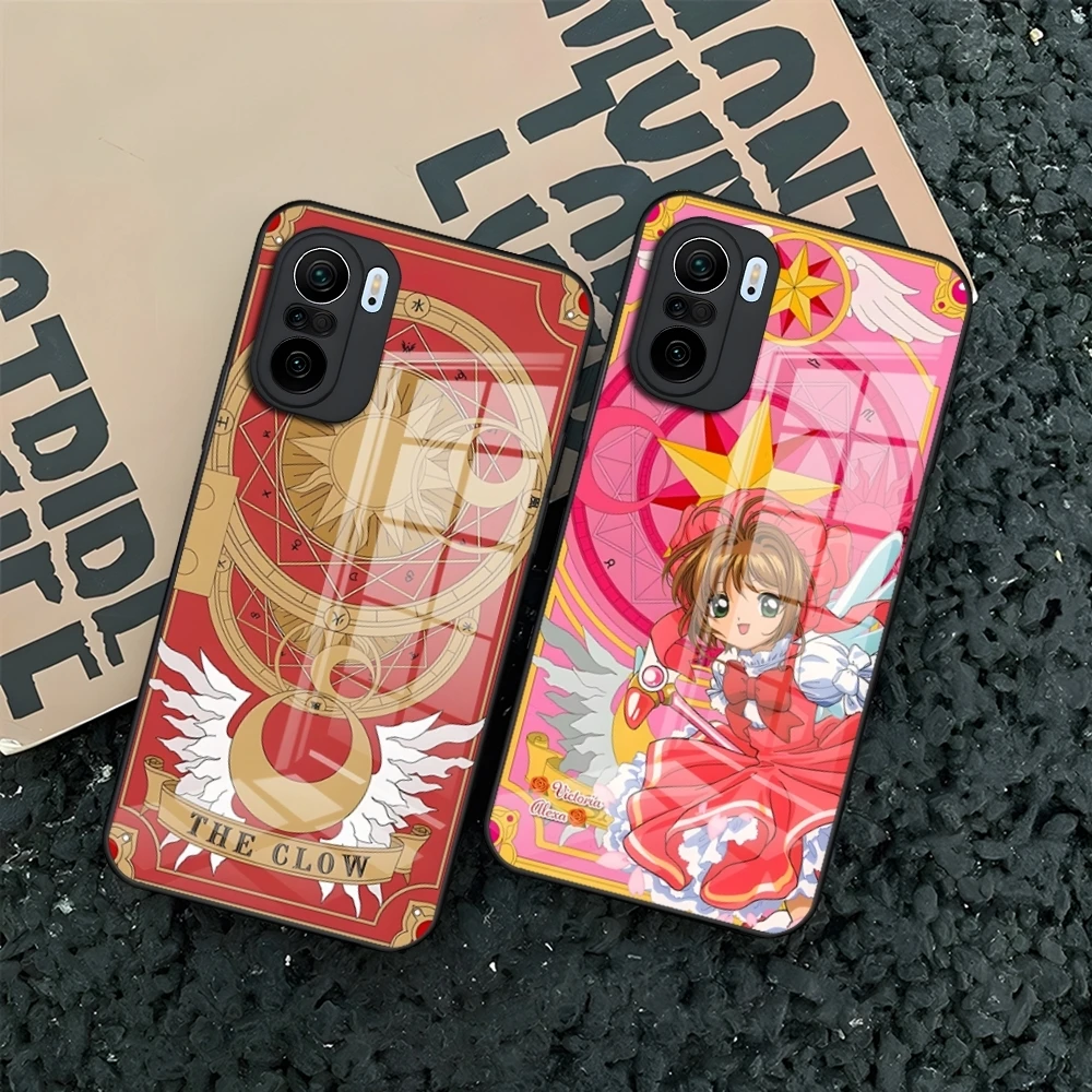 Card Captor SAKURA Cartoon Phone Case for Xiaomi 14 Lite 12 Pro 11t 13 lite POCO M6 M5 X6 X5 X3 NFC F5 F6 Pro Glass Back Cover