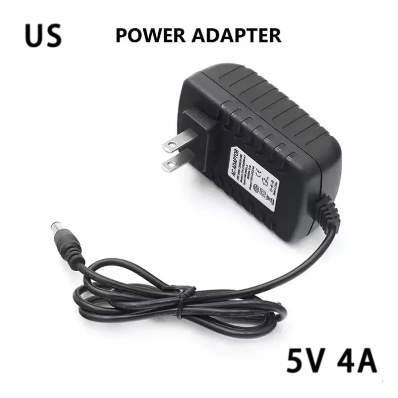 1PCS AC DC 5V 4A 4000mA New Power adapter 100V-240V Converter Adapter Power Supply EU UK AU US Plug 5.5mm x 2.1mm for LED CCTV