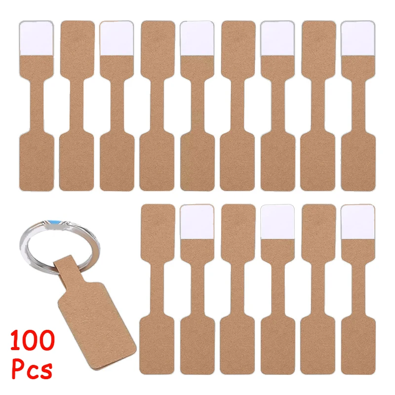 100Pcs Quadrate Blank Price Tags Necklace Ring Labels Paper Stickers Paper Jewelry Display Card Labels Hangtag