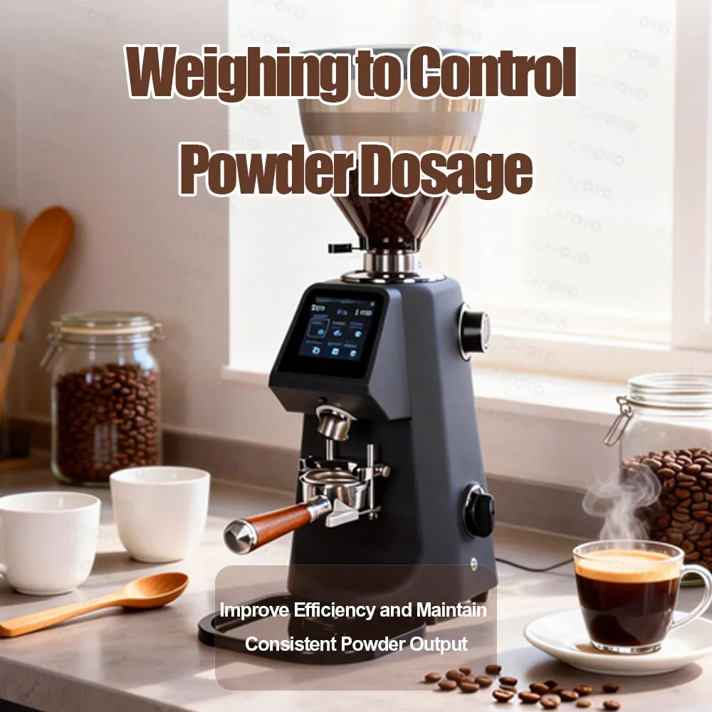 CAFOVO G174FW  Weight-Based Dosing Coffee Grinder with 74mm Flat Burrs Touch Start for Precise Espresso Cafe Anti-Static Mill