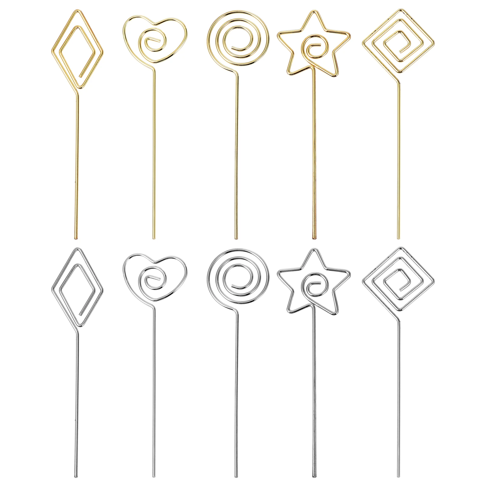 

10 Pcs Alloy Memo Holder Photo Clips Desktop Picture Clamp Note Binder Flag Decorations Card Organizer Stationery