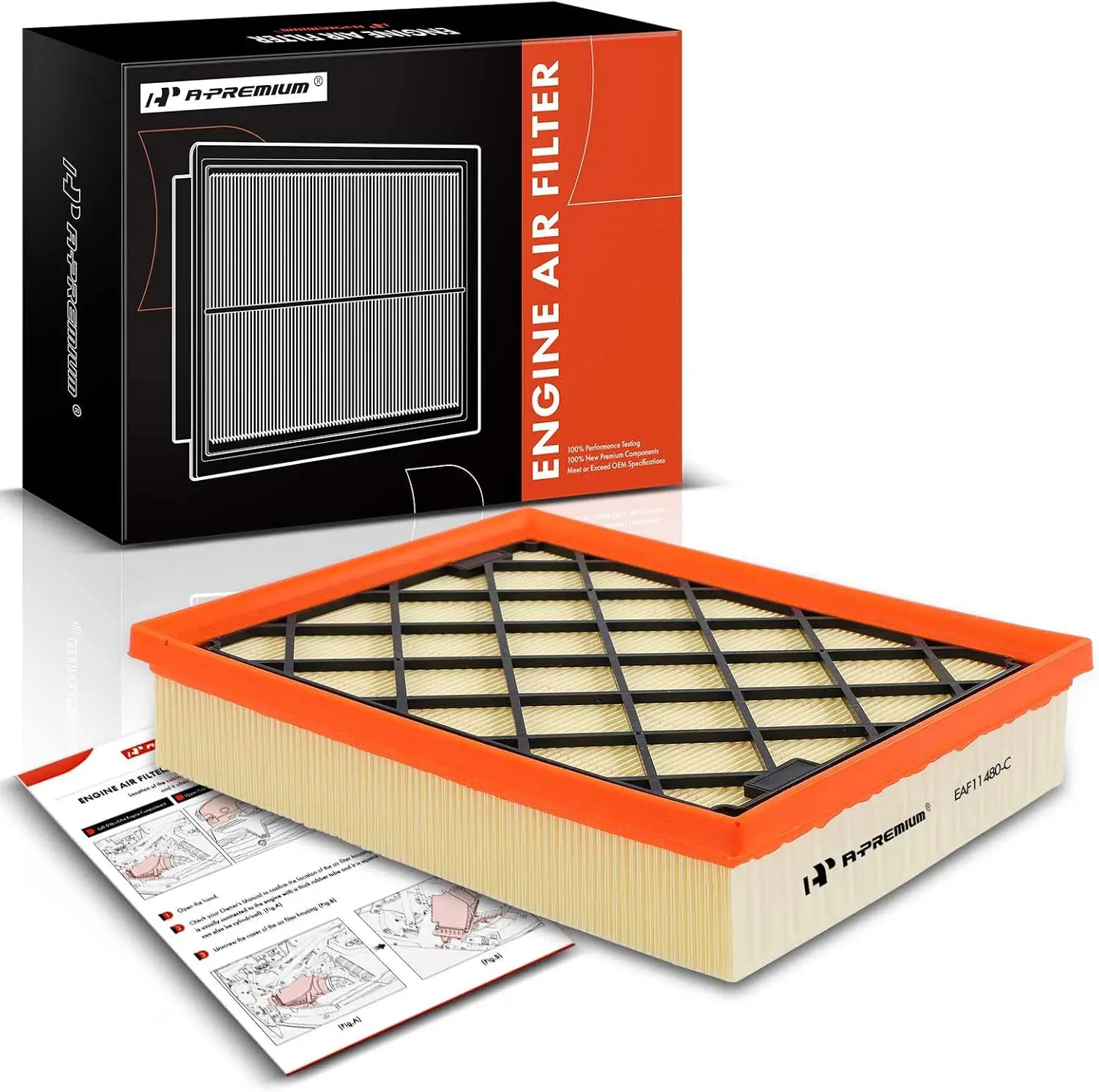 

Воздушный фильтр двигателя, совместимый с Ford Edge, Fusion, GT и Lincoln Continental, MKX, MKZ, Nautilus, 2013-2023, гибкая панель