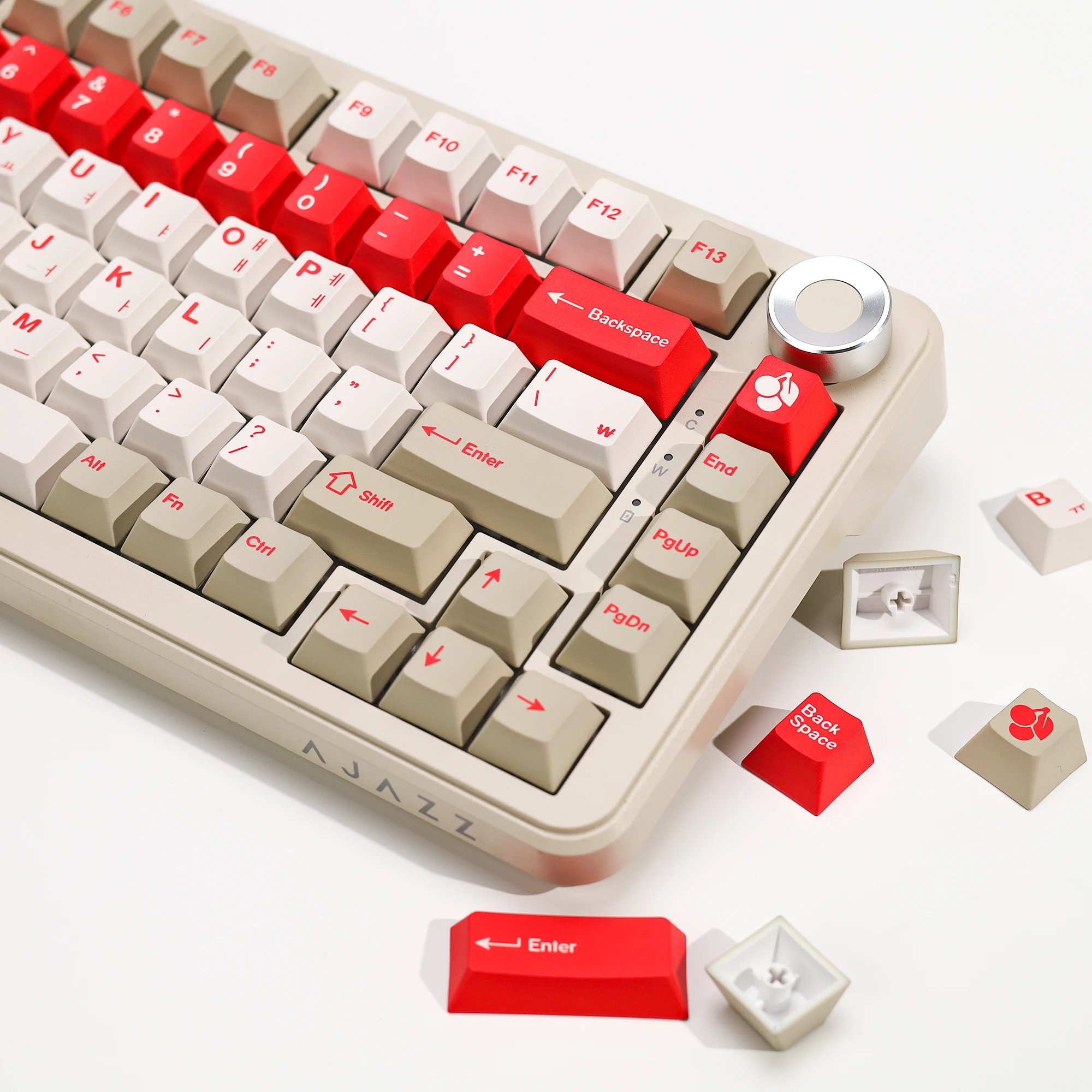 KBDiy GMK Red Alert Keycaps الكورية PBT 143 مفاتيح مجموعة ريترو أليس ISO الكرز الشخصي KeyCap للوحة المفاتيح الميكانيكية المخصصة لتقوم بها بنفسك 60 #2