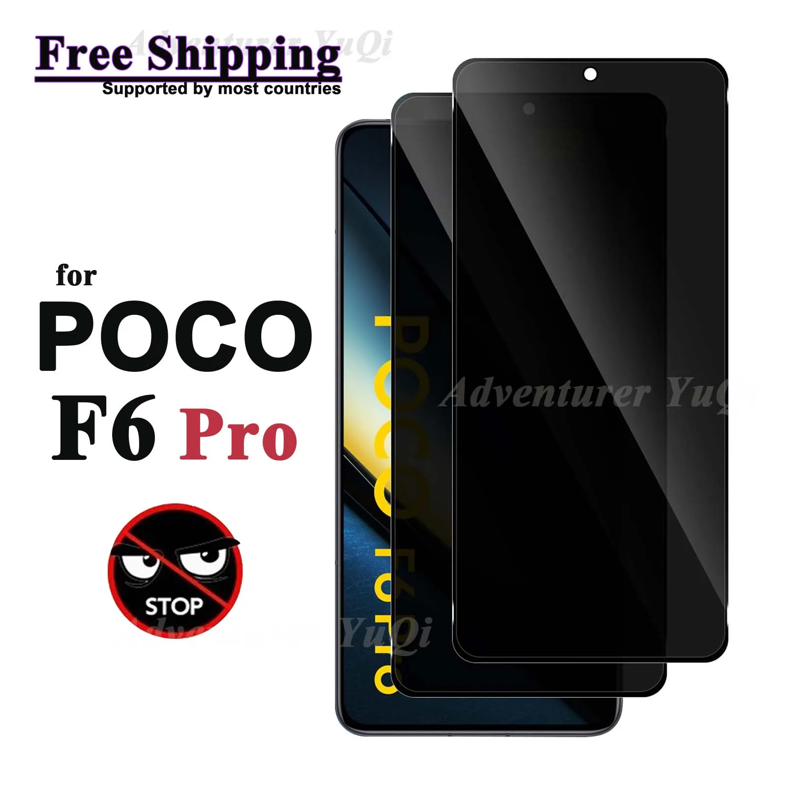 

Anti Spy Screen Protector For POCO F6 Pro Xiaomi Tempered Glass Privacy Anti Peep Scratch 9H Case Friendly High Aluminum