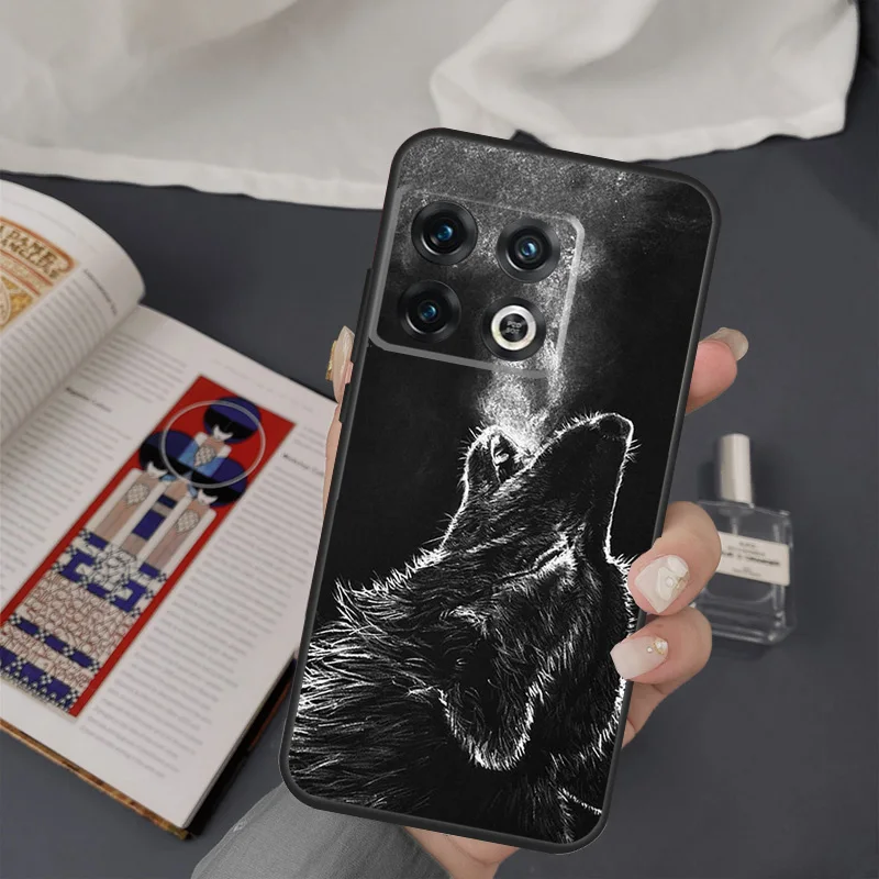 الذئب الفن الأسود سيليكون جراب هاتف ل Oneplus Ace 10R 9 R 8T ل Nord 2 T غطاء واحد زائد 10 9 برو لينة #4
