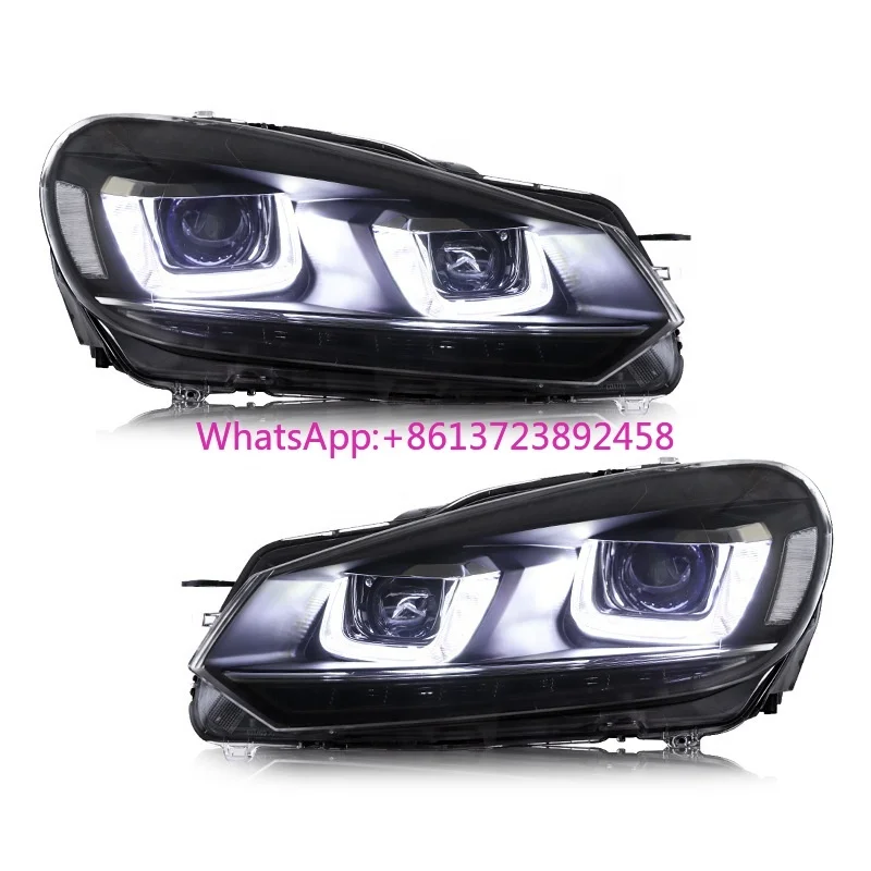 

Modified Headlights for 2010-2014 V-W Golf MK6 Streamer Car LED Headlight Assembly