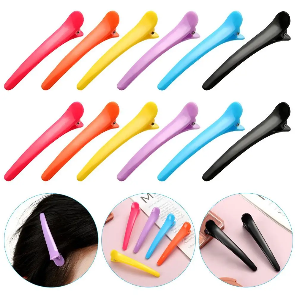 10Pcs Plastic Hairpins Hairdressing Washing Shower Barrette Salon Styling Hair Clips Section Clamps Basic Hair Clips