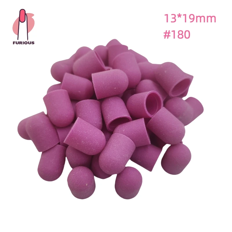 50 pçs tampas de lixamento de unhas para arquivo de pé removedor de calos manicure pedicure polimento de unhas rebarba uso em salão de beleza em casa roxo com um eixo