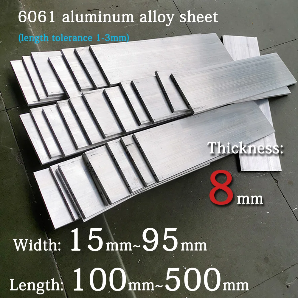 High Quality 6061 Aluminum Alloy Sheet, Thickness: 8mm, Width: 15-95mm, Length: 100-500mm, Widely Used For Your Selection