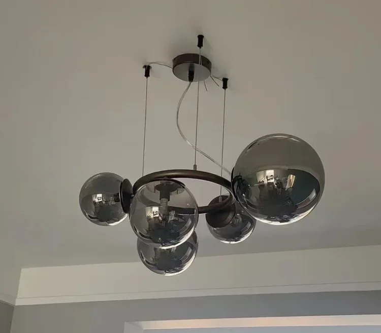 Simple LED Chandelier Dining Living Room Nordic Glass Ball