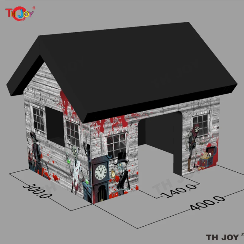 เต็นท์บ้านผีสิงเป่าลมตกแต่งฮาโลวีนขนาด 4x3 ม. บ้านถ้ำผียักษ์