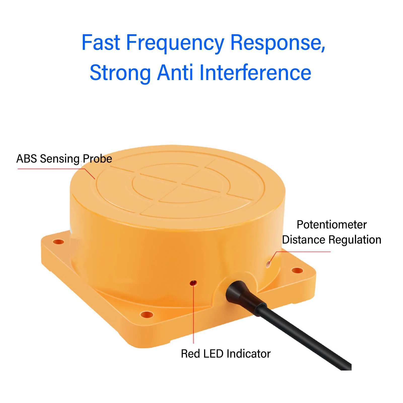 

Inductive Proximity Switch 80mm Range NPN Output 3 Wire NC Approach Sensor 6‑36V DC