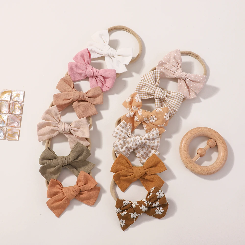 5 قطعة/المجموعة لينة الطفل الانحناء عقال النايلون القطن العصابات الشعر للفتيات الأطفال الوليد إكسسوارات الشعر طفل هيرباند #5