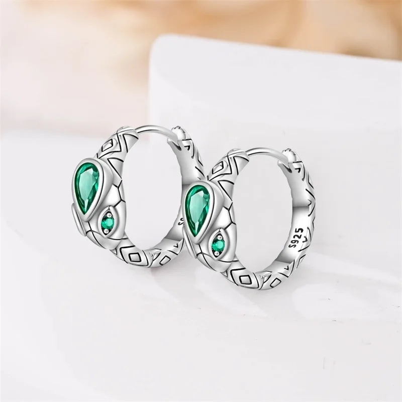 New Arrivals 925 Sterling Silver Western-style Niche Design Snake Hoop Earrings Precious Exquisite Gift For Women